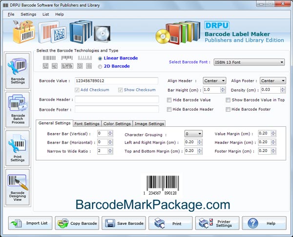 Book Barcode Label Generator screenshot