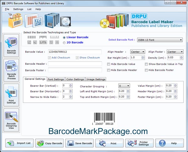 Book Barcode Label Generator software