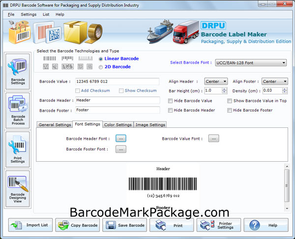 Barcode Mark Package Software screenshot