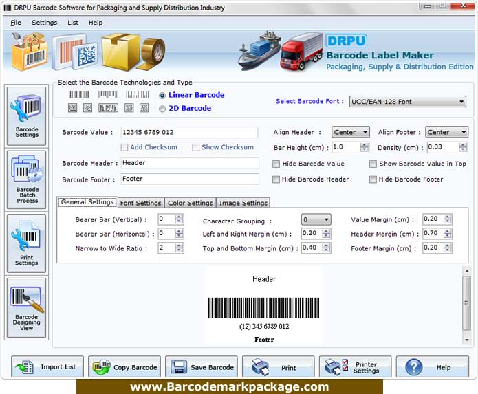Package Barcode Labels Maker software