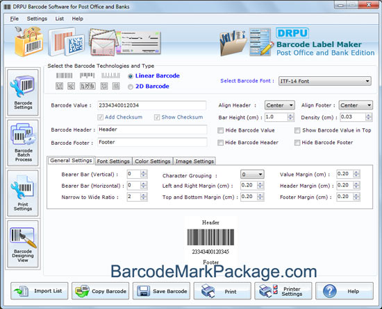 Post Office Barcode Label Maker screenshot
