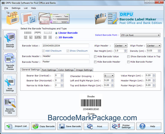 Post Office Barcode Label Maker software