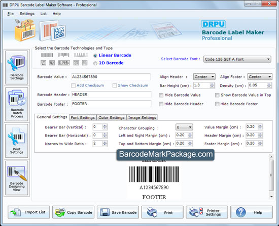 Barcode Mark Package screenshot