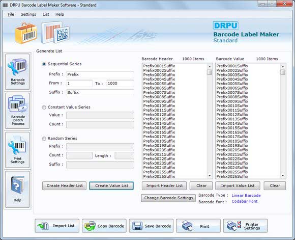 Screenshot of Barcode Free Generator