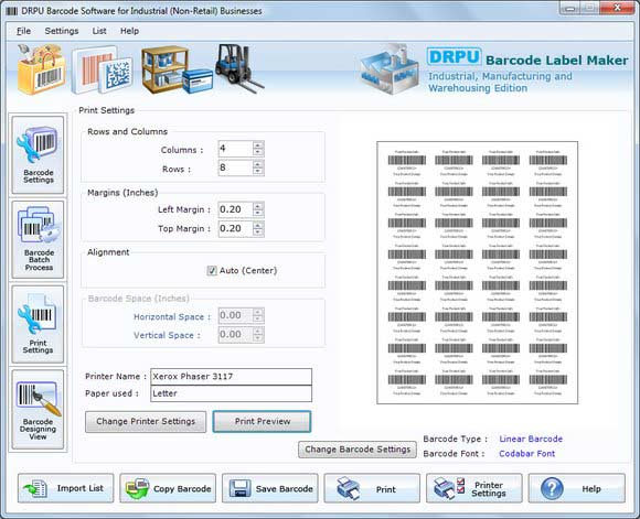 Screenshot of Industrial 2D Barcodes