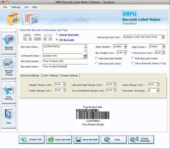 Screenshot of Free Mac Barcode Generator