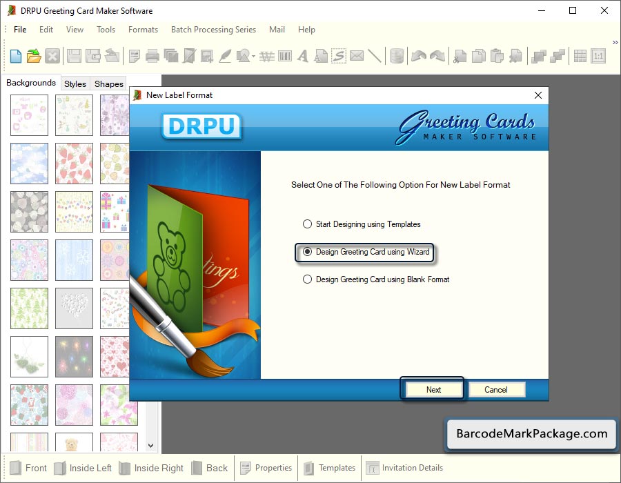 Design Greeting Card Using Wizard