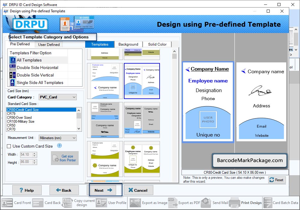 Select Templates