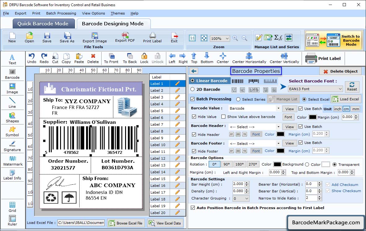 Barcode Properties