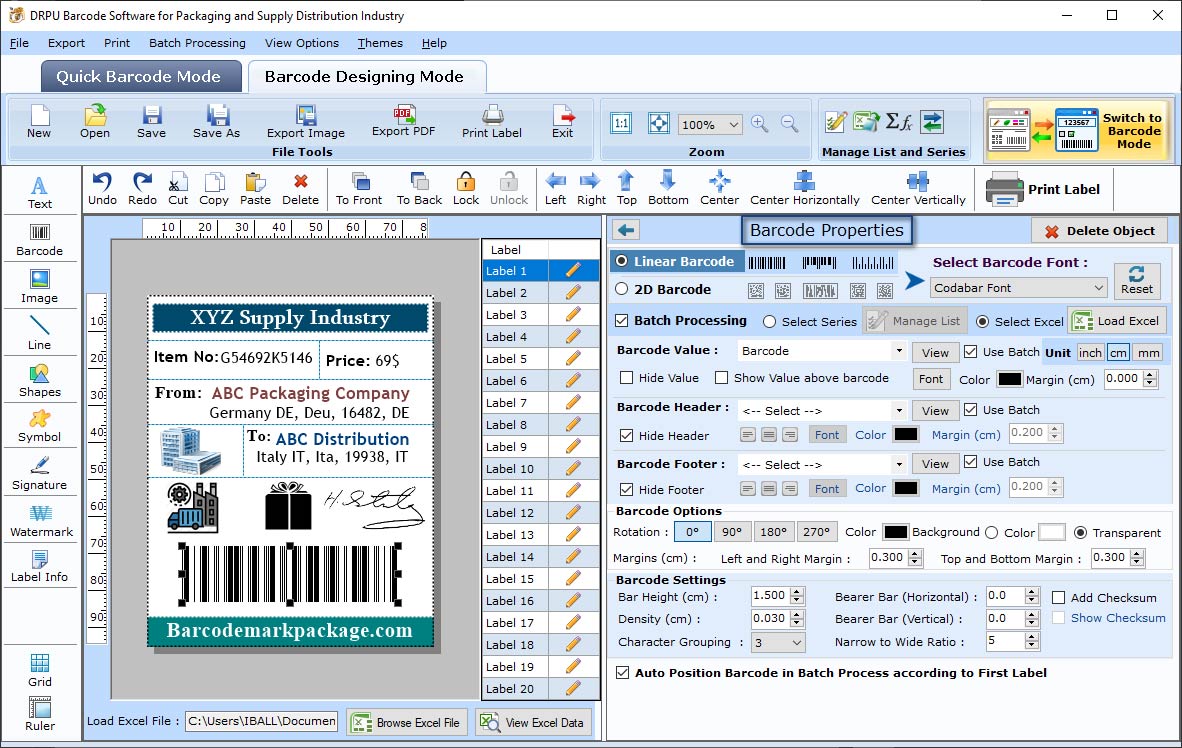 Barcode Properties