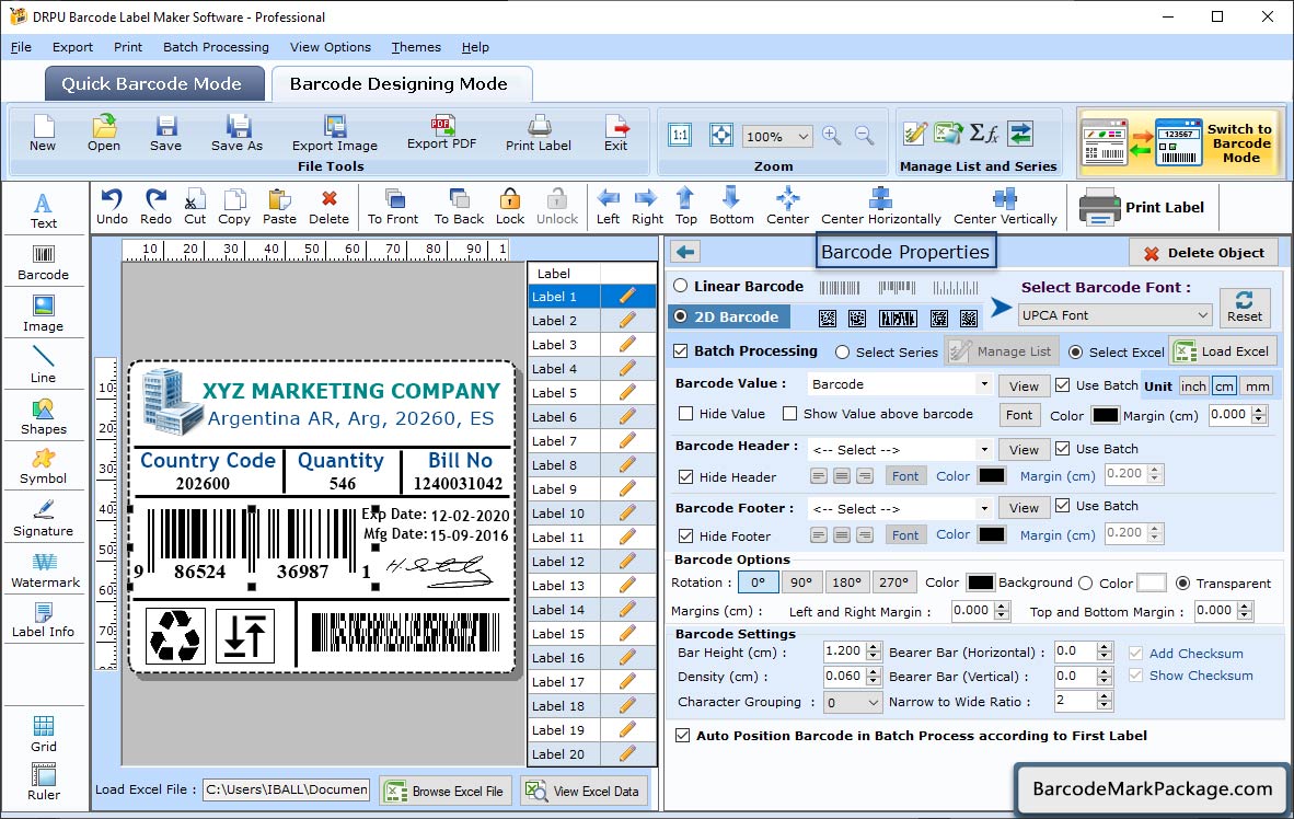 Barcode Properties